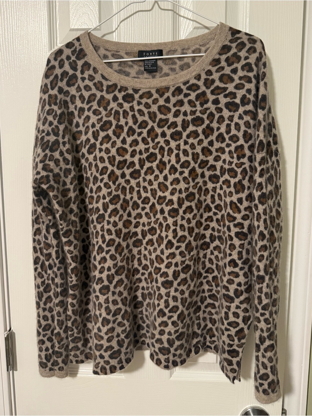 Forte Cashmere Leopard Print Sweater